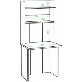 Письменный стол СКЛ-Прям80Р+НКЛХ 80 ВК