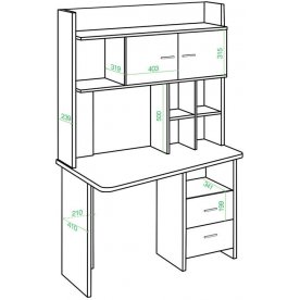 Письменный стол СКЛ-Трап120+НКЛХ -120 БЕН ЛЕВ