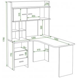 Письменный стол СКЛ-Угл130+НКЛХ -120 К ПРАВ