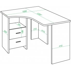 Письменный стол СКЛ-Угл 120 К ПРАВ
