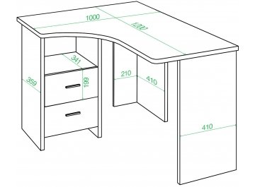 Письменный стол СКЛ-Угл 120 ВК ПРАВ