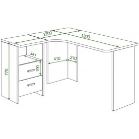 Письменный стол СКЛ-Угл 130 К ЛЕВ