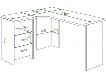 Письменный стол Беланта-Угл 130 НБЕ ПРАВ