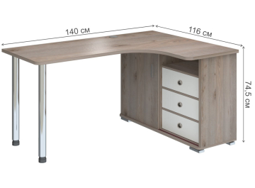 Письменный стол Жаспера-145СМ НБЕН правый