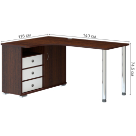 Письменный стол Жаспера-145СМ ВБЕВ левый