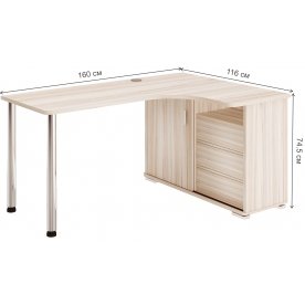 Письменный стол Жаспера-165СМ К правый