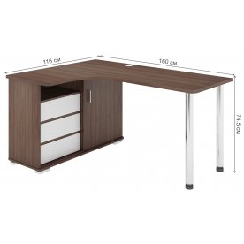 Письменный стол СР-165СМ ШБЕШ-ЛЕВ левый