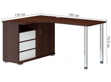 Письменный стол Жаспера-165СМ ВБЕВ левый