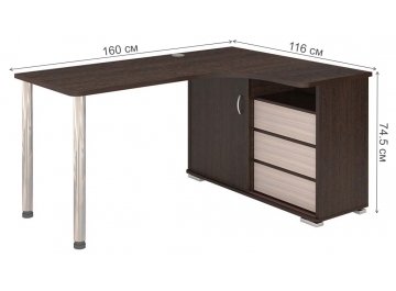 Письменный стол СР-165СМ ВКВ-ПРАВ правый