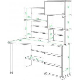 Письменный стол СР-322 КВ-ЛЕВ