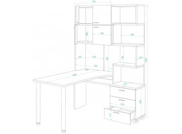 Письменный стол Жаспера-500М/140 правый