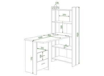 Письменный стол СТЛ-ОВ+С100Прям БЕН