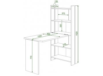 Письменный стол Лоревро-ОВ+С100Прям без тумбы К
