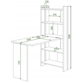 Письменный стол СТЛ-ОВ+С100Прям без тумбы КШ