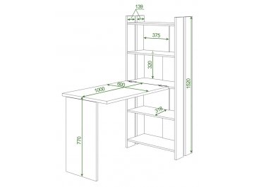 Письменный стол СТЛ-ОВ+С100РПрям без тумбы БЕН