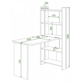 Письменный стол СТЛ-ОВ+С100РПрям без тумбы В