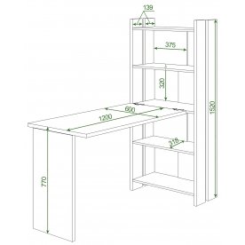 Письменный стол СТЛ-ОВ+С120Прям без тумбы В