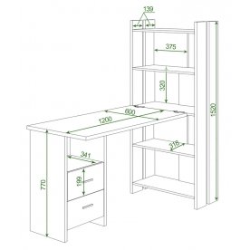 Письменный стол СТЛ-ОВ+С120РПрям БЕ