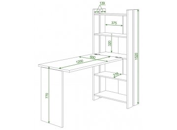 Письменный стол СТЛ-ОВ+С120РПрям без тумбы БЕ