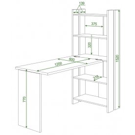 Письменный стол СТЛ-ОВ+С120РПрям без тумбы Ш