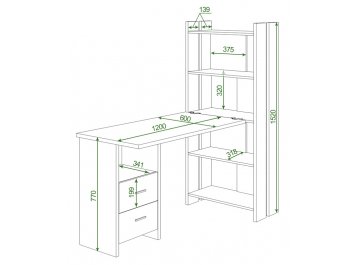 Письменный стол СТЛ-ОВ+С120РПрям НБЕ