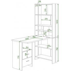 Письменный стол СТЛ-ОВХ +С100Прям Н