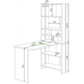 Письменный стол СТЛ-ОВХ +С100РПрям без тумбы КШ