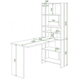 Письменный стол СТЛ-ОВХ +С120РПрям без тумбы БЕ