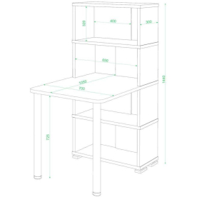 Письменный стол СБ-10М / 4 ШБЕШ