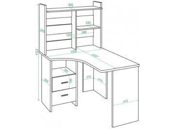 Компьютерный стол с надстройкой 100х120