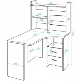 Компьютерный стол с надстройкой 100х120