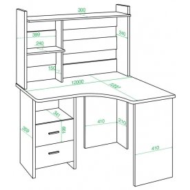 Компьютерный стол с надстройкой 120х100