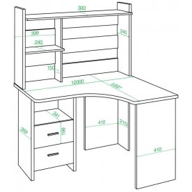 Компьютерный стол с надстройкой 120х100
