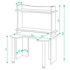 Письменный стол СКЛ-Игр120 ЧБЕ+НКИЛ120ВЛ