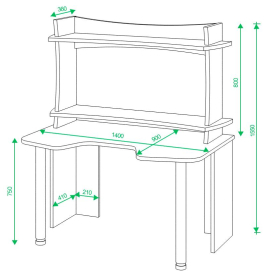 Письменный стол СКЛ-Игр140 В+НКИЛ120ВЛ