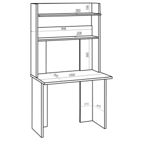 Письменный стол СКЛ-Прям100+НКЛХ-100 Ш