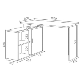 Письменный стол СКЛ-ПРЯМ120+ТБЛ-2 БЕК