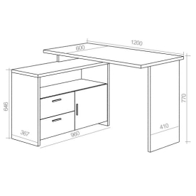 Письменный стол Беланта-ПРЯМ120+ТБЛ КБЕ