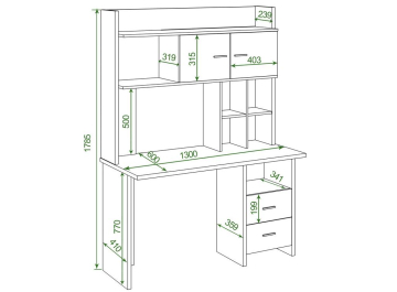 Письменный стол СКЛ-Прям130