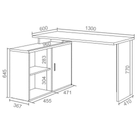 Письменный стол Беланта-ПРЯМ130+ТБЛ-2 БЕК