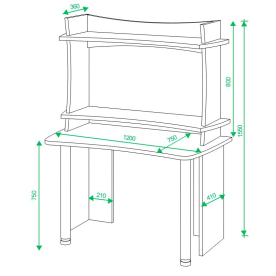 Письменный стол СКЛ-Софт120 ЧБЕ+НКИЛ120ВЛ
