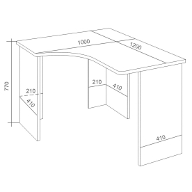 Письменный стол СКЛ-Угл120 Н ПРАВ