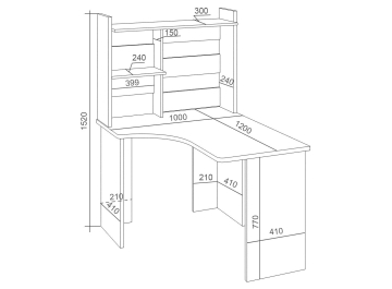 Письменный стол Беланта-Угл120+НКЛ-100 БЕК ЛЕВ
