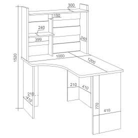 Письменный стол Беланта-Угл120+НКЛ-100 КВ ЛЕВ