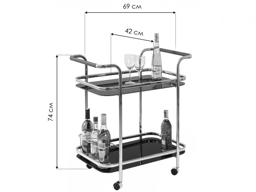 Сервировочный столик Bar7 черный