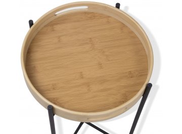 Сервировочный столик SHT-CT30 черный муар / прозрачный лак