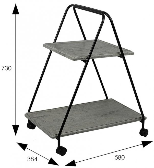 Сервировочный стол Милн серый шпат / черный