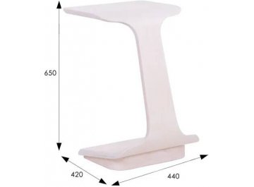 Приставной столик Неро 2 белый ясень