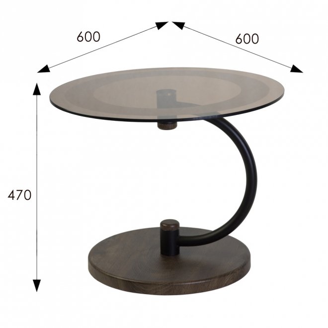 Журнальный стол Дуэт 13Н черный / венге