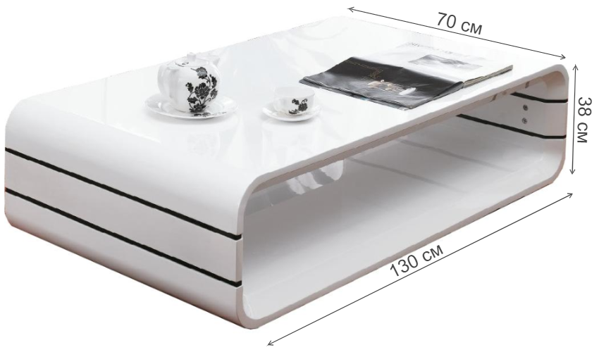 Журнальный стол CColl Opus белый матовый лак